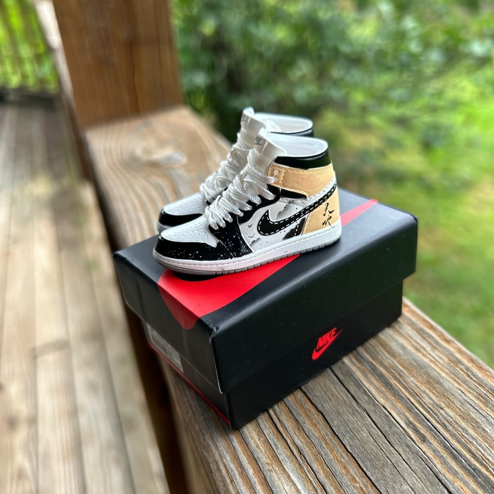 Nike Mini Air Jordan 1 High Top - White, Black, Beige
